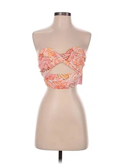 Hello Molly Tube Top Orange Strapless Neckline Tops