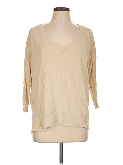 Pre-owned Hello Nite 3/4 Sleeve T-shirt In Tan