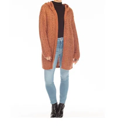 Hello Nite Hooded Cardigan In Cider In Brown
