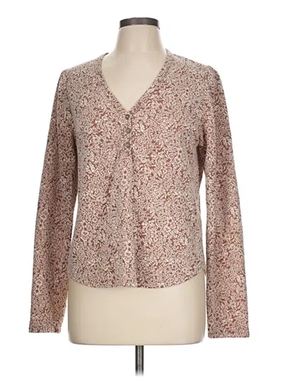 Pre-owned Hello Nite Long Sleeve Blouse In Brown