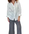Hello Nite Long Sleeve Gauze Button Down In White In White