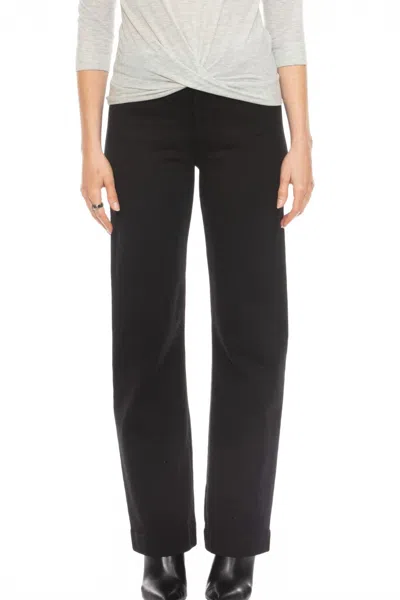 Hello Nite Mid Rise Flare Pants In Jet Black