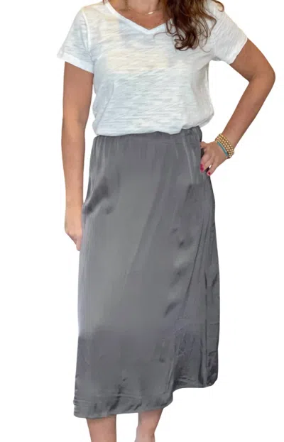 Hello Nite Midi Skirt In Volcanic Glass In Gray