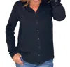 Hello Nite Perfectly Soft Button Up Shirt In Black In Black