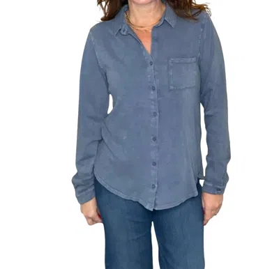 Hello Nite Perfectly Soft Button Up Shirt In Vintage Indigo In Blue