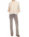 Hello Nite Quilted Zip Collar Jacket In Pearl Bow In Multi