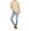 Hello Nite Turtle Neck Long Sleeve Sweater In Vanilla Heather In Multi