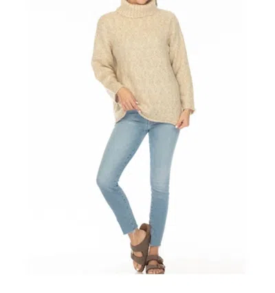 Hello Nite Turtle Neck Long Sleeve Sweater In Vanilla Heather In Multi