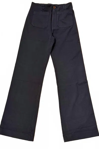 Hello Nite Women's Mid Rise Flare Pants In Asphalt In Blue