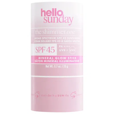 HELLO SUNDAY THE SHIMMER ONE SPF 45 FACE AND BODY MINERAL SUNSCREEN GLOW STICK WITH HYALURONIC ACID 0.7 OZ