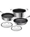 Hell's Kitchen Ceramic Hybrid 5-pc. Nonstick Cookware Set In Silver