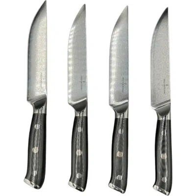 Hell's Kitchen 5" Steak Knife 4 Piece Set In Black