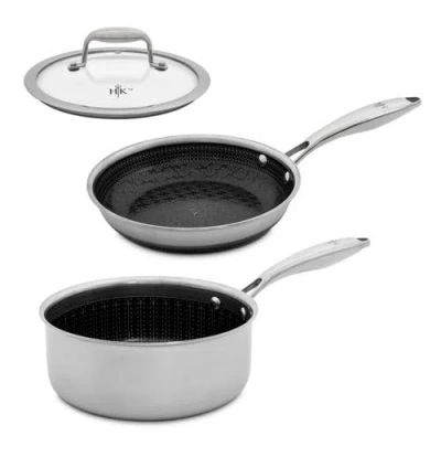 Hell's Kitchen Tri-clad Ss Hybrid 3 Piece Starter Cookware Set
