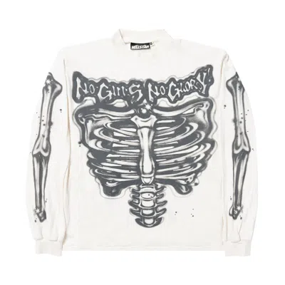 Pre-owned Hellstar Airbrush Bones Long-sleeve 'white'