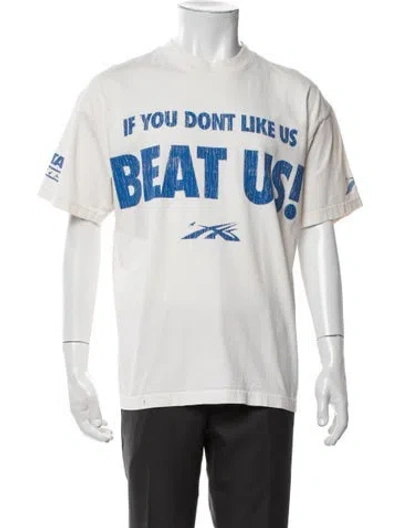 Pre-owned Hellstar Beat Us Graphic Print T-shirt In Neutrals