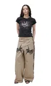 Hellstar Beige Printed Trousers In Multi