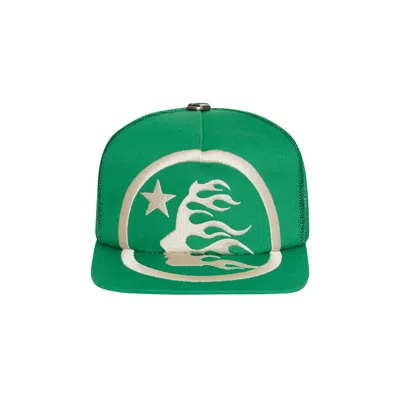 Pre-owned Hellstar Big Logo Trucker Snapback Hat 'green'