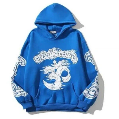 Pre-owned Hellstar ? Blue  Hoodie | All Size Available | ? Fast Shipping