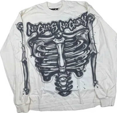 Pre-owned Hellstar Bones Long Sleeve T-shirt In Cream