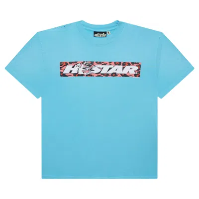 Pre-owned Hellstar Box Logo T-shirt 'blue'