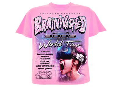 Pre-owned Hellstar Brainwashed World Tour T-shirt In Pink