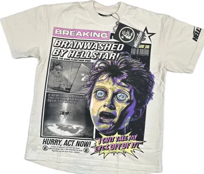 Pre-owned Hellstar Breaking News T-shirt In Cream