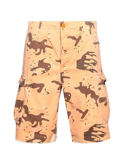 Hellstar Camo-print Cargo Shorts In Brown