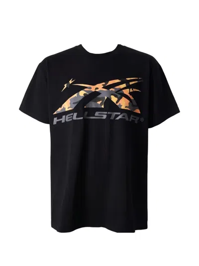 Hellstar Camo-print Logo-print T-shirt In Black