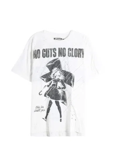 Hellstar Carry Your Cross Graphic-print Distressed T-shirt In White