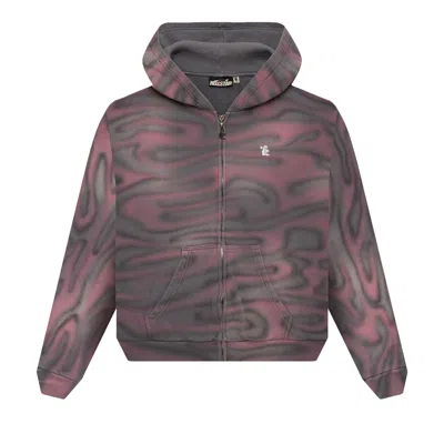 Pre-owned Hellstar Classic Logo Airbrush Zip-up Hoodie 'pink' | Men's Size M