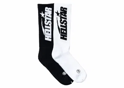 Pre-owned Hellstar Classic Socks (2 Pack) In White/black