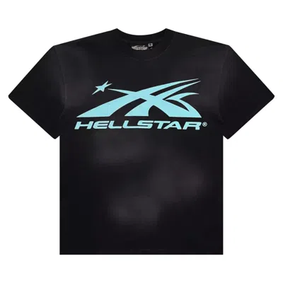 Pre-owned Hellstar Classic Tee 'black/aqua Blue'