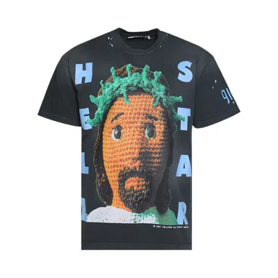 Pre-owned Hellstar Crochet Jesus T-shirt 'black' | Men's Size M