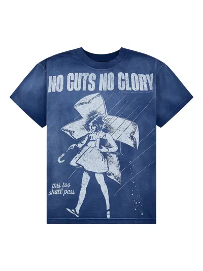 Hellstar Cross Graphic T-shirt In Blue