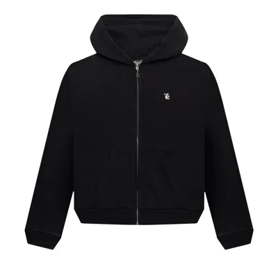 Pre-owned Hellstar Essentials Zip Up Hoodie 'black'