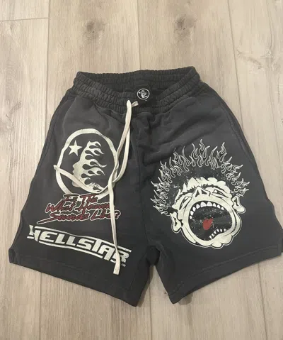 Pre-owned Hellstar Face Records Shorts In Black