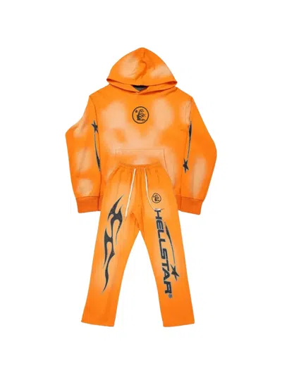 Hellstar Fire Tracksuit Set In Orange