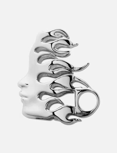 Hellstar Flame Girl Lighter Case In Metallic
