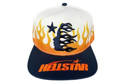 Pre-owned Hellstar Flame Vintage Snapback Hat Cream/navy
