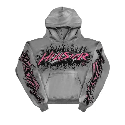 Pre-owned Hellstar Future Flame Hoodie 'grey'