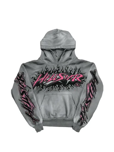 Hellstar Future Flame Hoodie In Grey