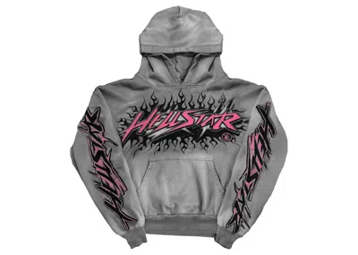 Pre-owned Hellstar Future Flame Hoodie In Grey