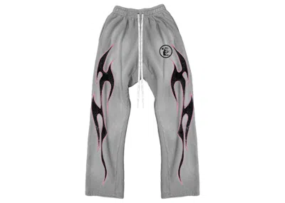 Pre-owned Hellstar Future Flame Sweatpants In Grey