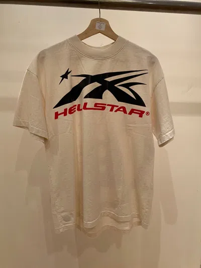 Pre-owned Hellstar Gel Logo Tee In Cream