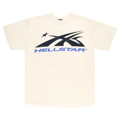 Pre-owned Hellstar Gel Sport Logo T-shirt 'white/blue'