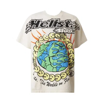 Pre-owned Hellstar Globe Smiley Face T-shirt 'white' | Men's Size M