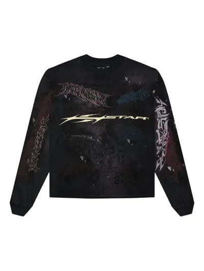 Hellstar Graffiti Long-sleeved T-shirt In Black