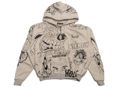 Hellstar Graffiti Zip-up In Gray
