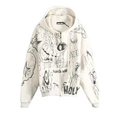 Pre-owned Hellstar Graffiti Zip-up 'grey' | Men's Size S