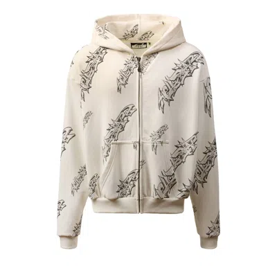 Pre-owned Hellstar Graffiti Zip-up 'white' | Men's Size Xxl